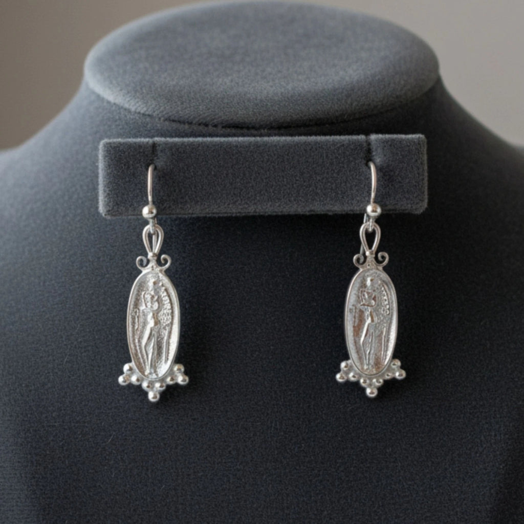 925 silver angel earrings handcrafted in Bodrum atelier
