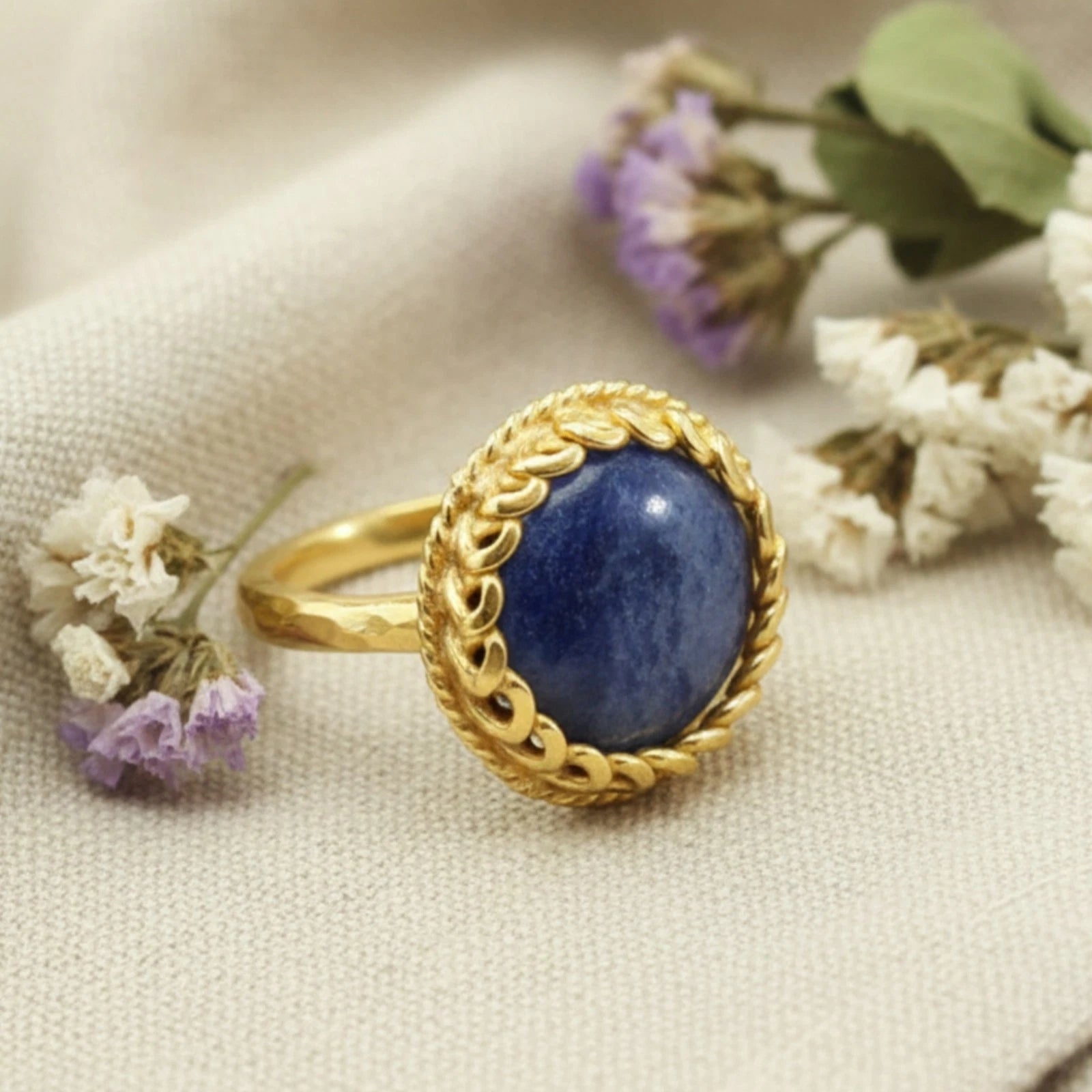 Turkish Lapis Lazuli ring by designer Sultan Bodrum, 925 silver handmade artisan jewelry gift inspired by Roman antiquity