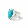 handcrafted artisan hammered  flat band turquoise ring by sultan bodrum