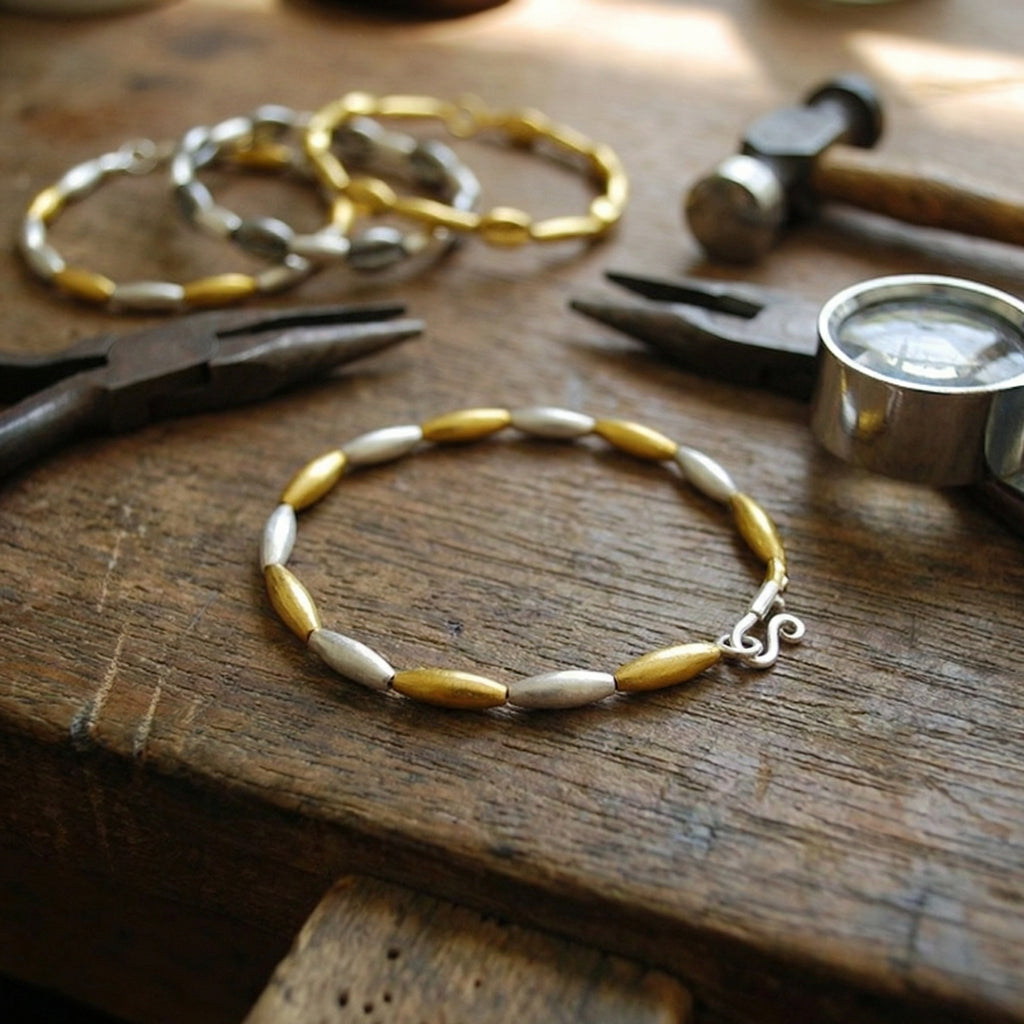 Troy wheat bracelet with ancient hook clasp, artisan handcrafted 925 silver Turkish jewelry, unique piece from Bodrum atelier