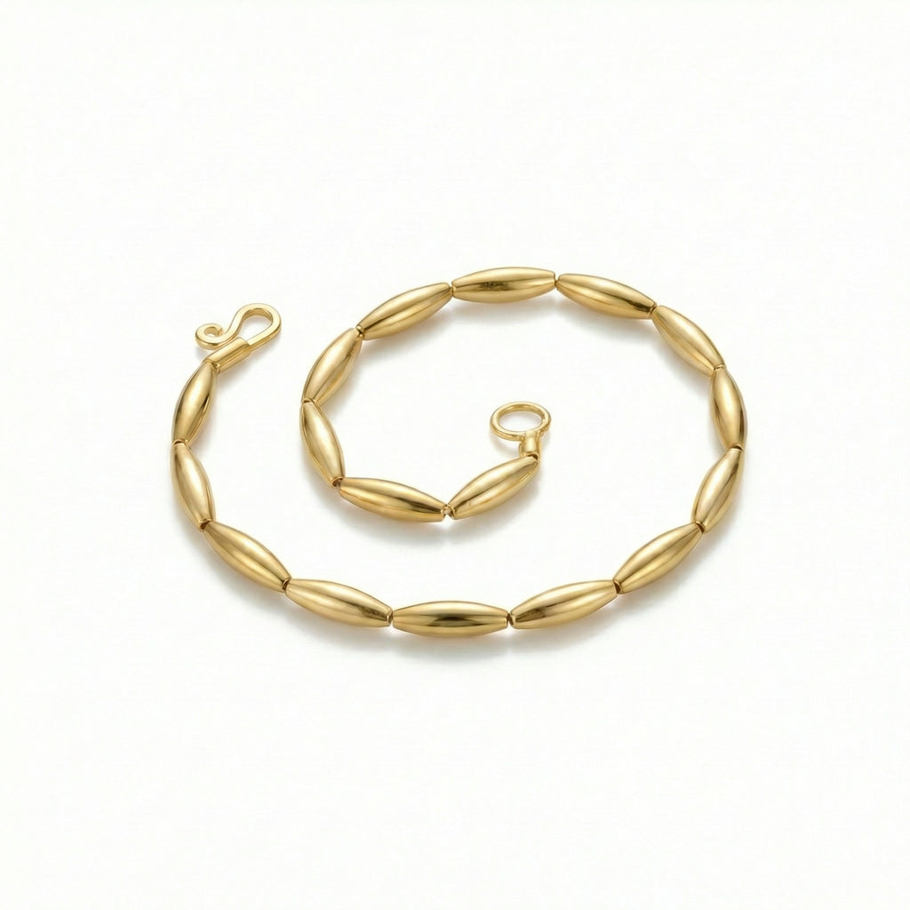 Handmade Troy wheat gold bracelet in 925 silver,24k yellow gold, no-stone minimalist design, gift for her, Turkish artisan jewelry by Sultan