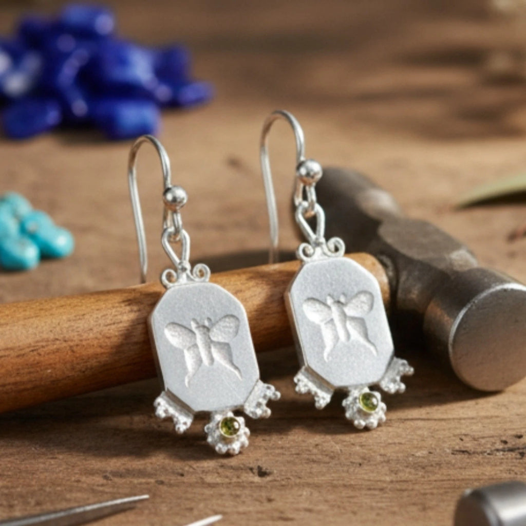 Designer butterfly coin earrings, 925 silver Turkish jewelry by AtelierSultan Bodrum, symbol of transformation
