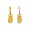 Handmade gold bee peridot earrings by Sultan, 925 sterling silver with ancient Roman inspired design, symbol of vitality and diligence

