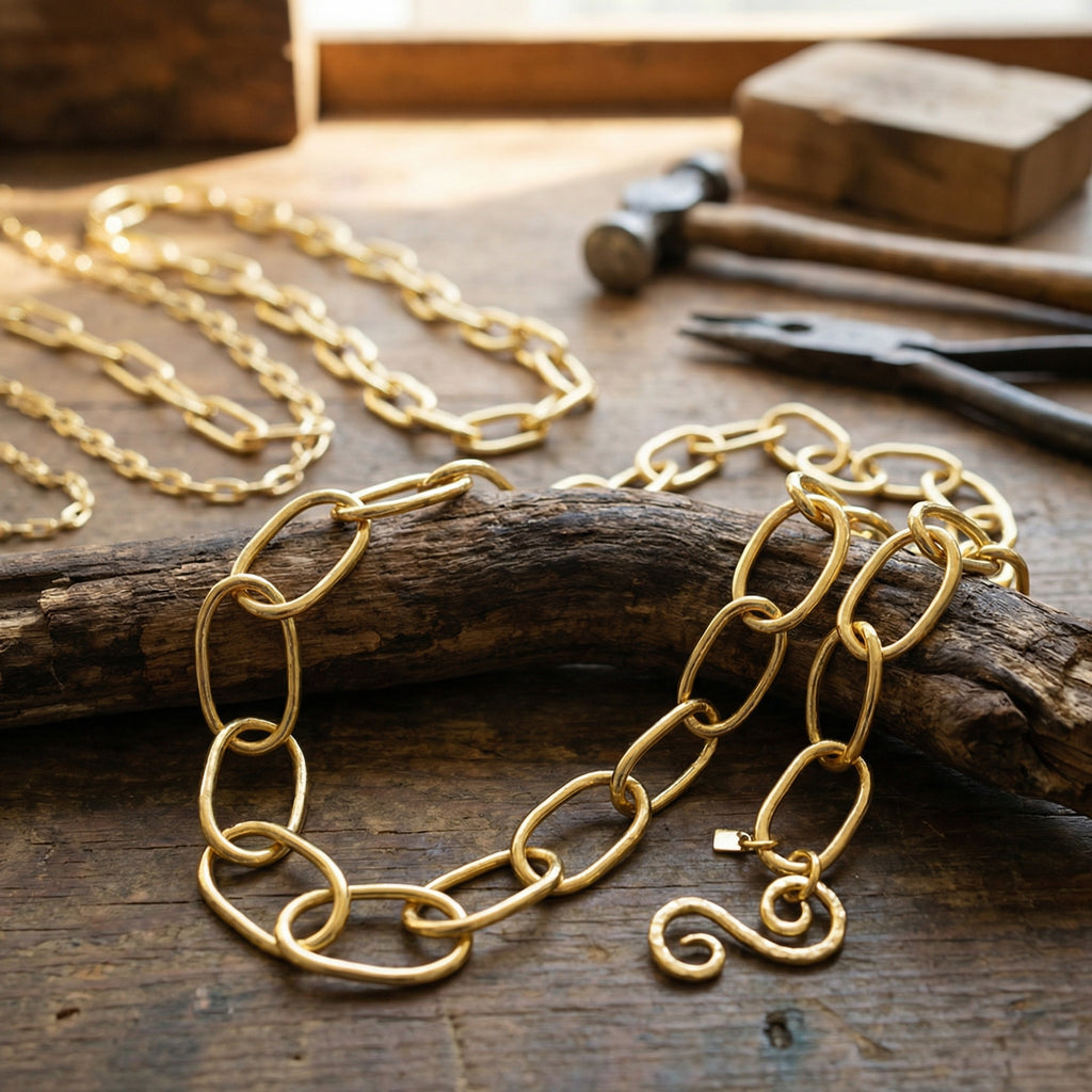 Ancient-inspired oval link chain necklace in 925 sterling silver, symbol of eternal connection, handcrafted Turkish jewelry by designer Sultan