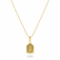 Handmade gold bee coin necklace by Sultan, 925 sterling silver with ancient Roman inspired design, symbol of diligence and productivity
