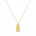 Gold bee coin necklace with white topaz handcrafted by Sultan Yılmaz in Bodrum - 925 sterling silver Turkish jewelry