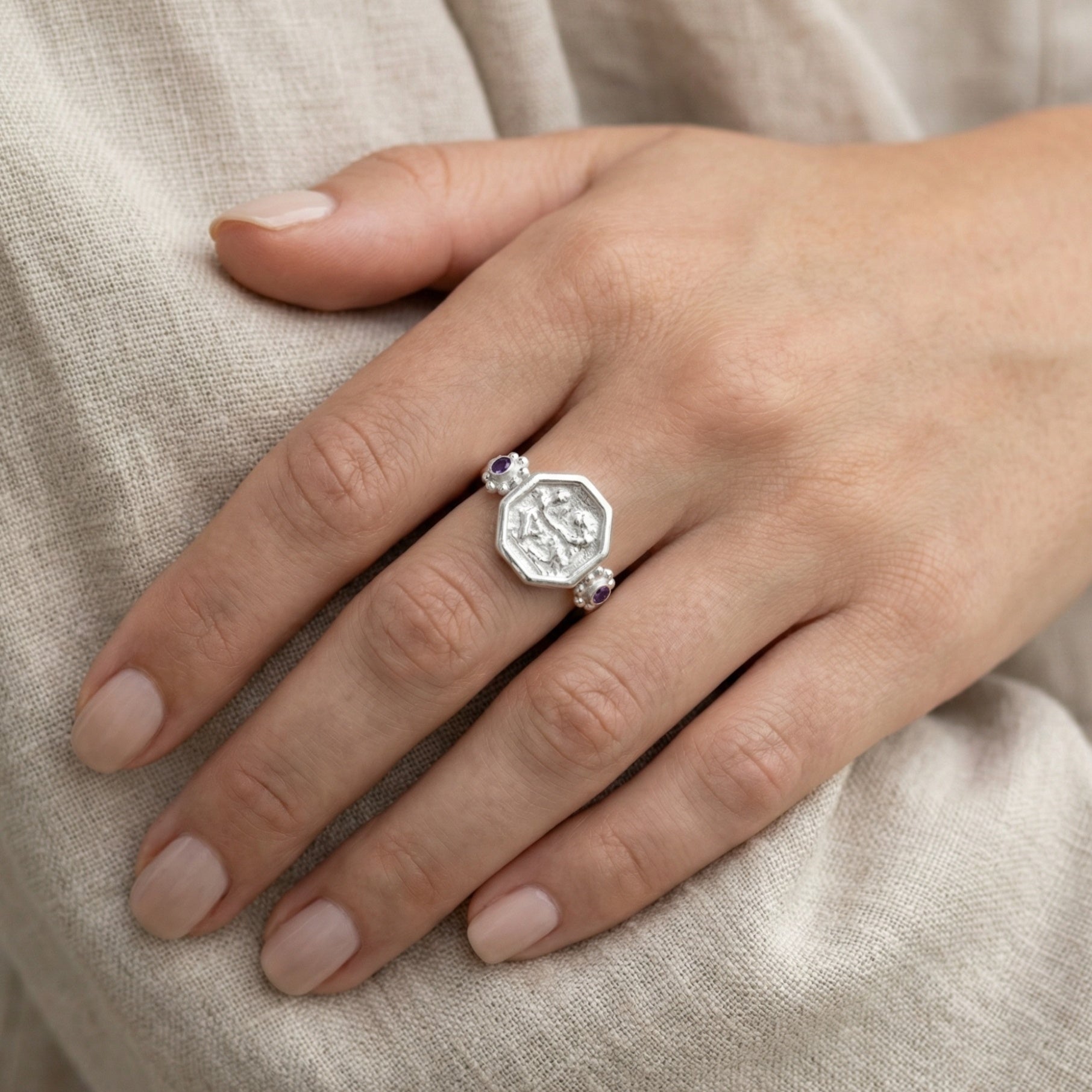 Turkish Roman coin ring detail, artisan jewelry, historical legacy symbol