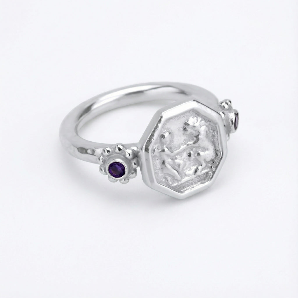 Handmade Roman coin ring by Sultan Yılmaz, 925 sterling silver, Bodrum
