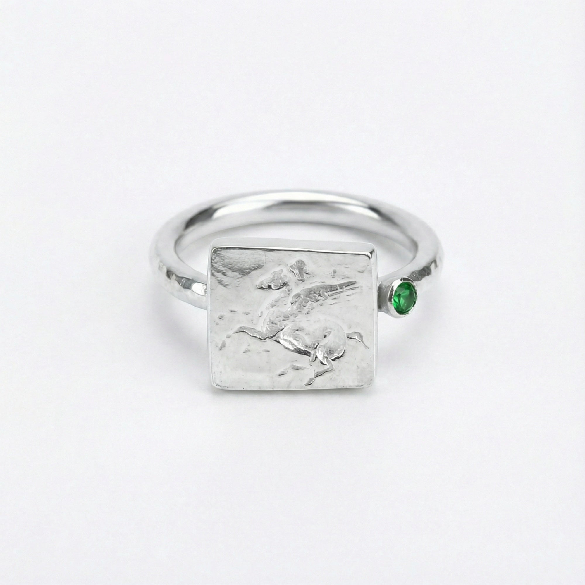 Turkish Pegasus coin ring detail, artisan jewelry, freedom symbol