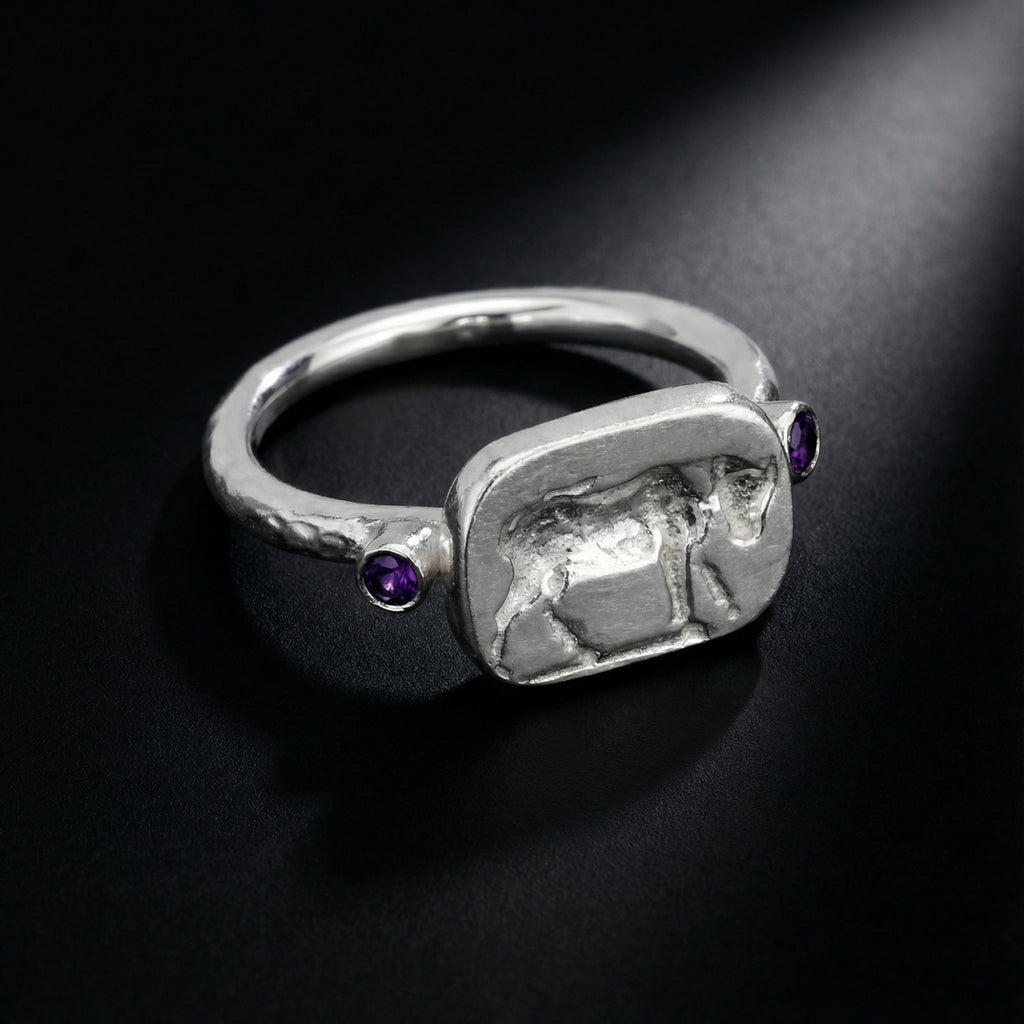 Authentic Turkish bull coin ring, traditional goldsmithing, Bodrum