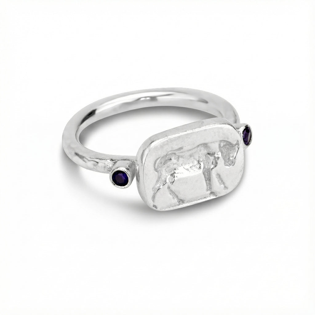  Handmade bull coin ring by Sultan Yılmaz, 925 sterling silver, Bodrum artisan