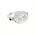 Handmade lion coin ring by Sultan Yılmaz, 925 sterling silver, Bodrum