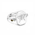 Handmade butterfly coin ring by Sultan Yılmaz, 925 sterling silver, Bodrum