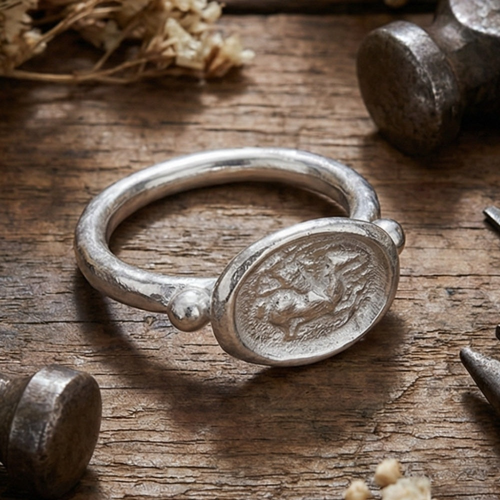  Designer Roman warrior ring, handcrafted statement jewelry by Sultan