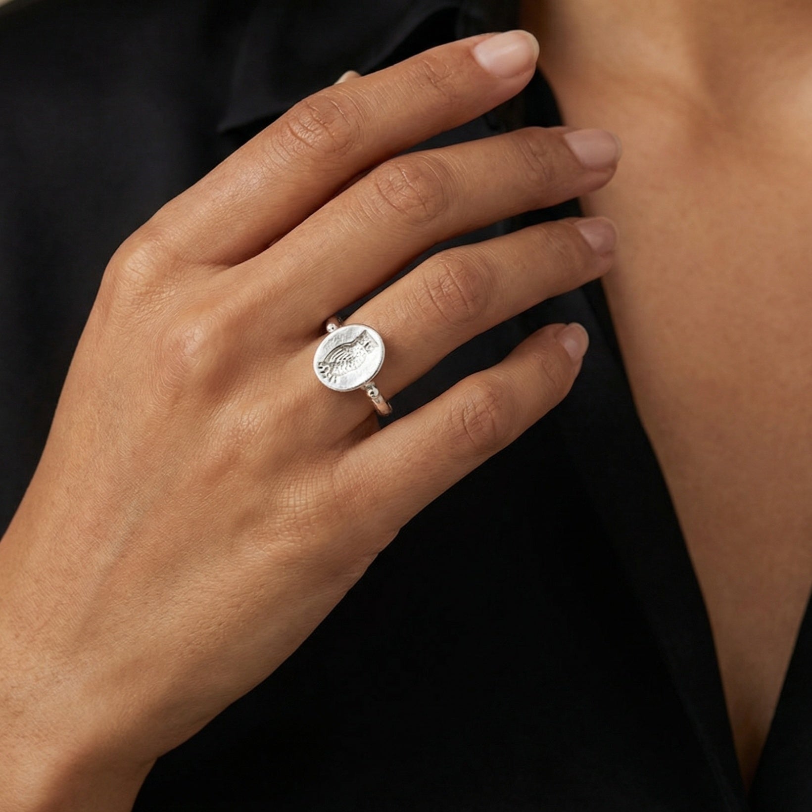  Turkish owl coin ring detail, artisan jewelry, wisdom symbol