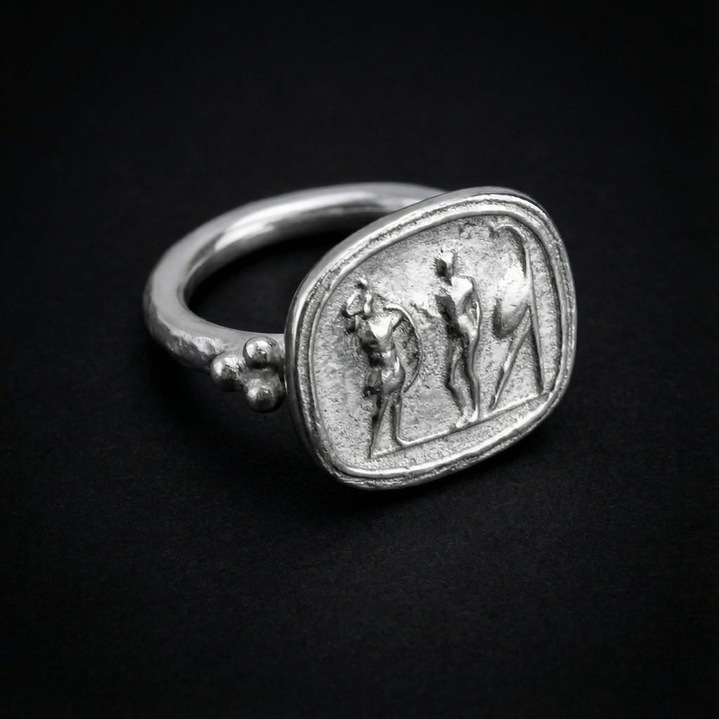  Authentic Turkish Roman coin ring, handcrafted jewelry from Bodrum atelier
