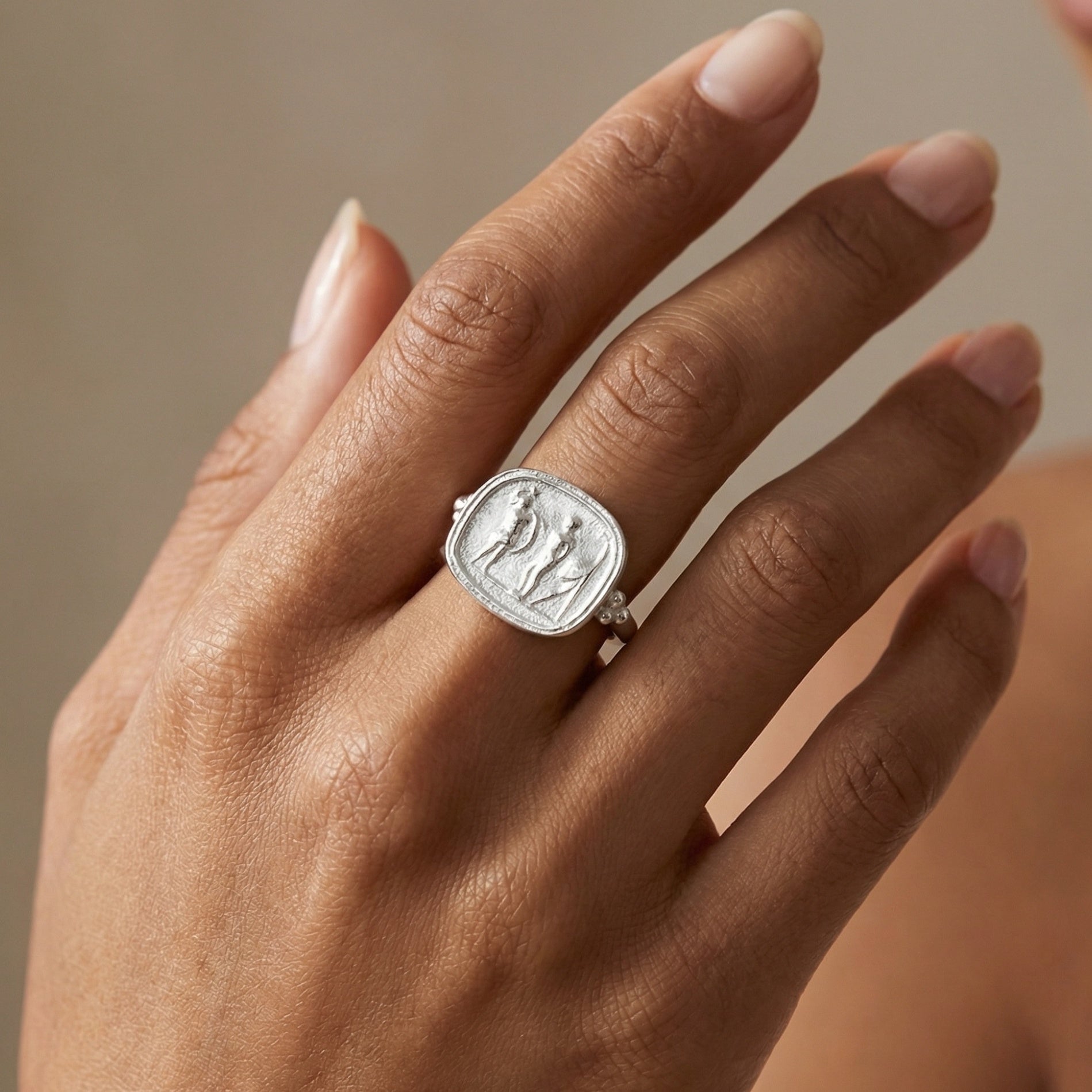 Limited edition Roman art coin ring, ancient history design, Turkish jewelry