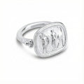 Handmade Roman coin ring by Sultan Yılmaz, 925 sterling silver, Bodrum artisan