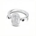 Handmade black onyx ring by Sultan Yılmaz, 925 sterling silver, Bodrum