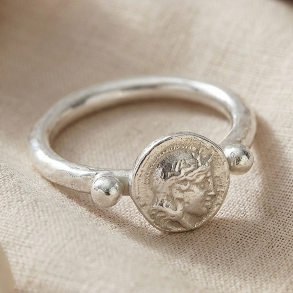 Sterling silver Alexander ring, leadership symbol, Anatolian Roman design