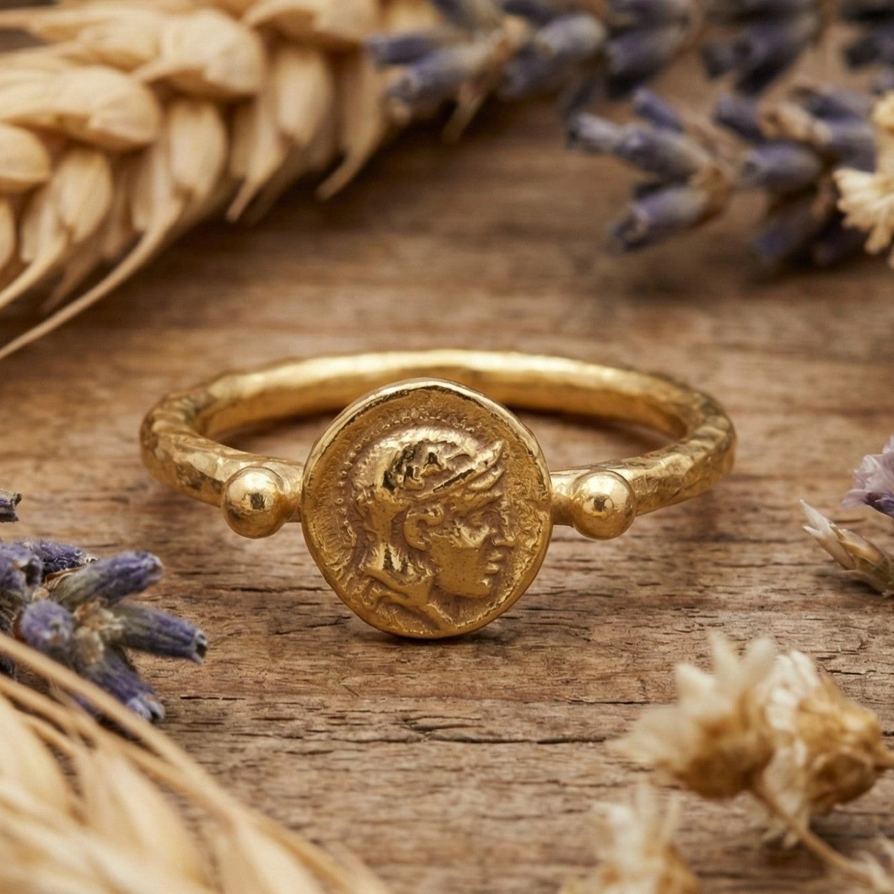 Sterling silver Alexander coin ring, 925 silver, ancient Greek design