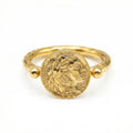 Handmade Alexander coin ring by Sultan, 925 sterling silver with ancient Roman design, Bodrum artisan jewelry
