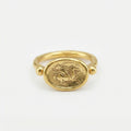 Handcrafted silver warrior coin ring with ancient Roman design, 925 sterling silver, Turkish artisan jewelry by Sultan