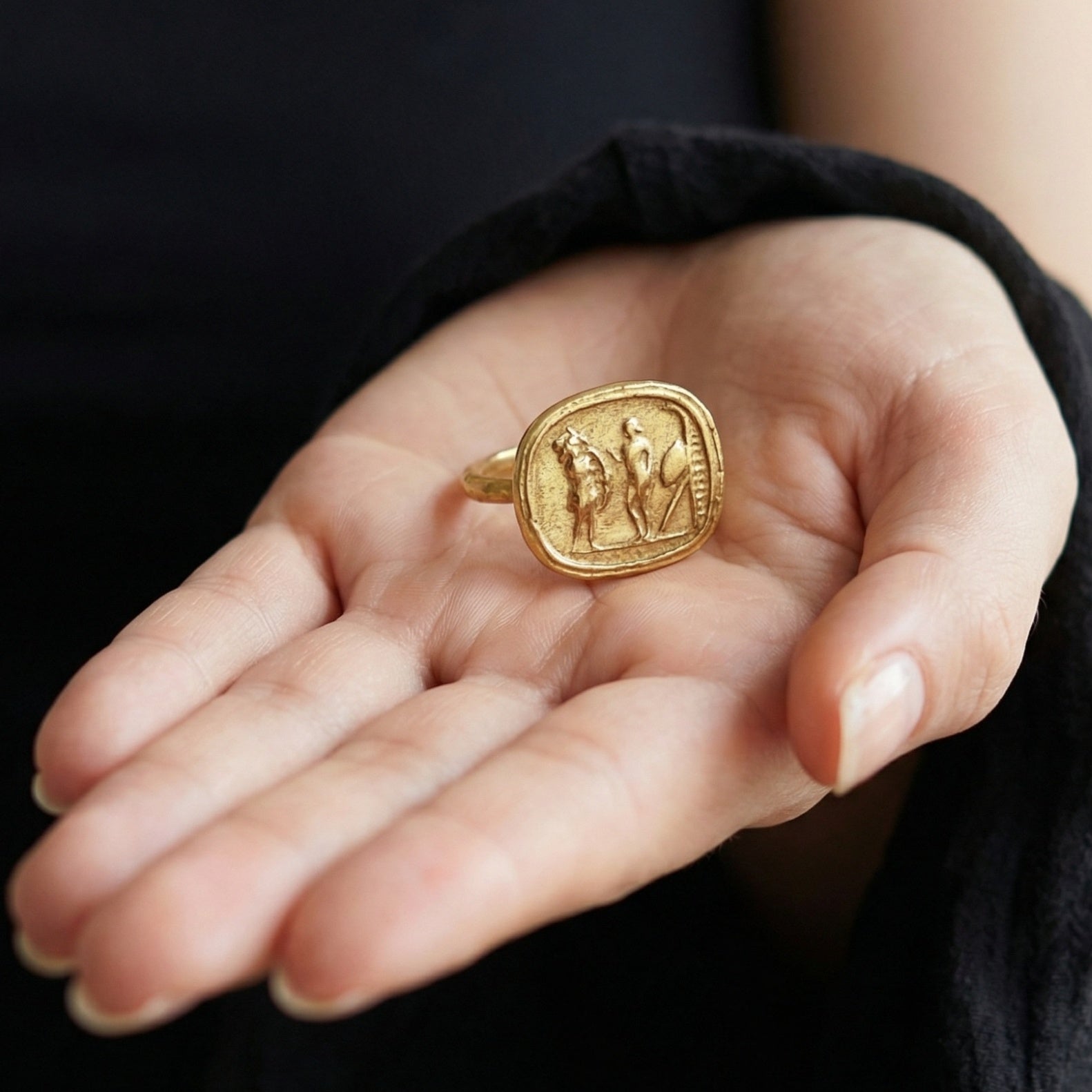 Authentic Turkish Roman coin ring, handcrafted in Bodrum, symbol of legacy, unique gift
