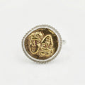 Handmade silver double face Greek coin ring by Sultan, 925 sterling silver with ancient design, Bodrum artisan jewelry
