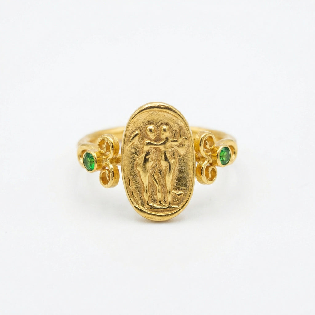 Handmade ancient coin ring by Sultan Yılmaz, 925 sterling silver, Bodrum