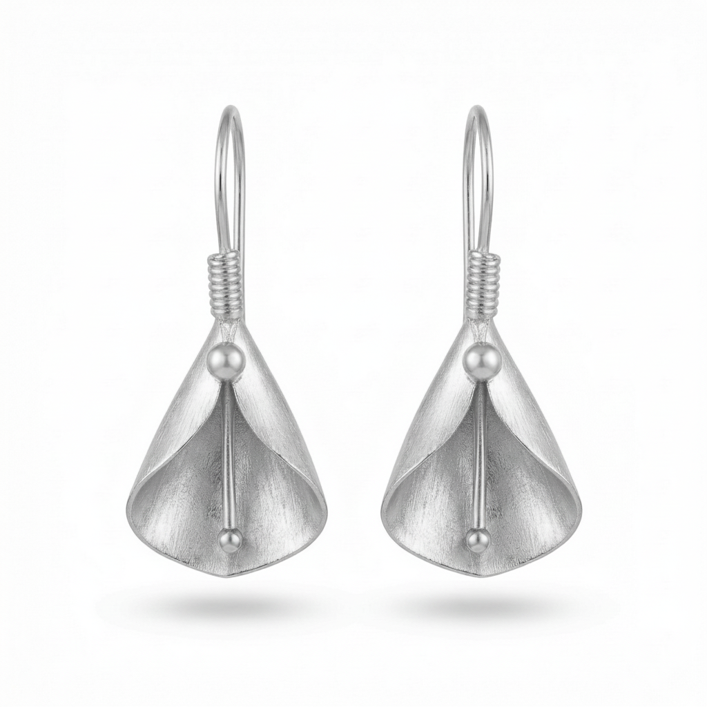 US Duties Incl: Turkish Leaf Dangle Earrings, Roman Jewelry by Sultan Bodrum, 925 Silver, Symbol of Growth, Unique Gift