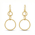 Handmade circle dangle earrings in 925 sterling silver with gold plating, artisan jewelry by Sultan Yilmaz Bodrum featuring ancient Anatolian design
