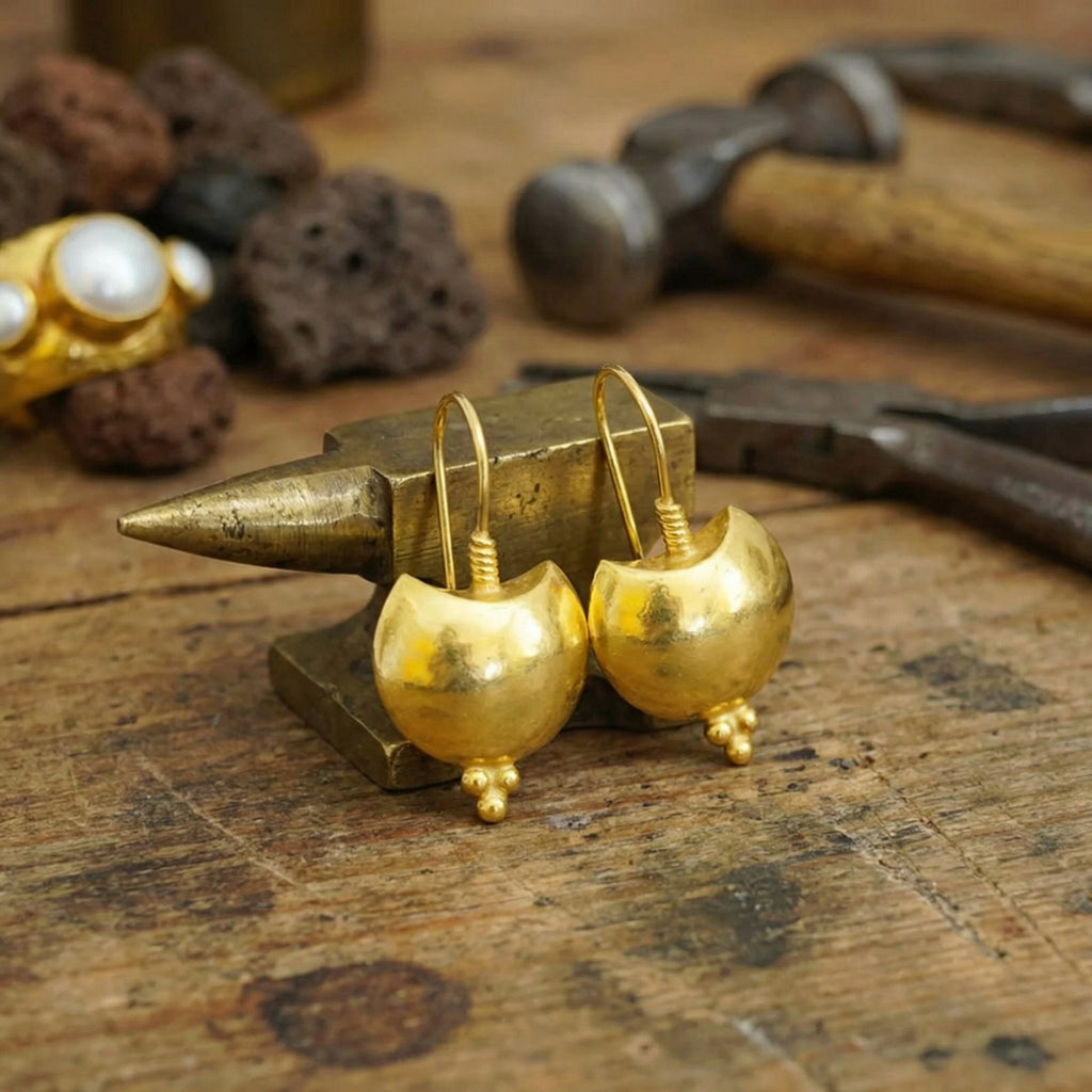 US Duties Incl: Turkish Ancient Bag Earrings, Roman Jewelry by Sultan Bodrum, 925 Silver, Symbol of Abundance, Unique Gift