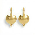  Handcrafted ancient bag dangle earrings in 925 sterling silver with gold plating, designed by Sultan in Bodrum, Turkey
