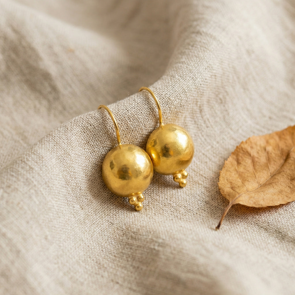 Gold-plated round eternity earrings by Sultan, featuring timeless Anatolian jewelry aesthetic and premium craftsmanship