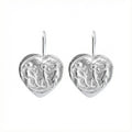 heart coin dangle earrings in 925 sterling silver handcrafted by Turkish designer Sultan in Bodrum
