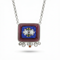 US Duties Incl: Handmade Gold Micro Mosaic Flower Necklace, 925 Silver, Symbol of Beauty, Turkish Jewelry By Sultan