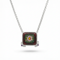  Micro Mosaic Necklace Turkish Jewelry
Alt Text: Designer micro mosaic flower necklace, 925 silver Turkish jewelry by AtelierSultan Bodrum, ancient Venetian technique