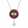 925 silver Handcrafted Venetian-style micro mosaic necklace with flower motif, authentic Turkish artisan jewelry from AtelierSultan Bodrum