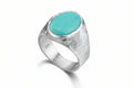 Turquoise ring handcrafted by Sultan Yılmaz in Bodrum - 925 sterling silver Turkish men's jewelry