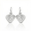 mustang horse coin dangle earrings in 925 sterling silver with white topaz handcrafted by Turkish designer Sultan in Bodrum
