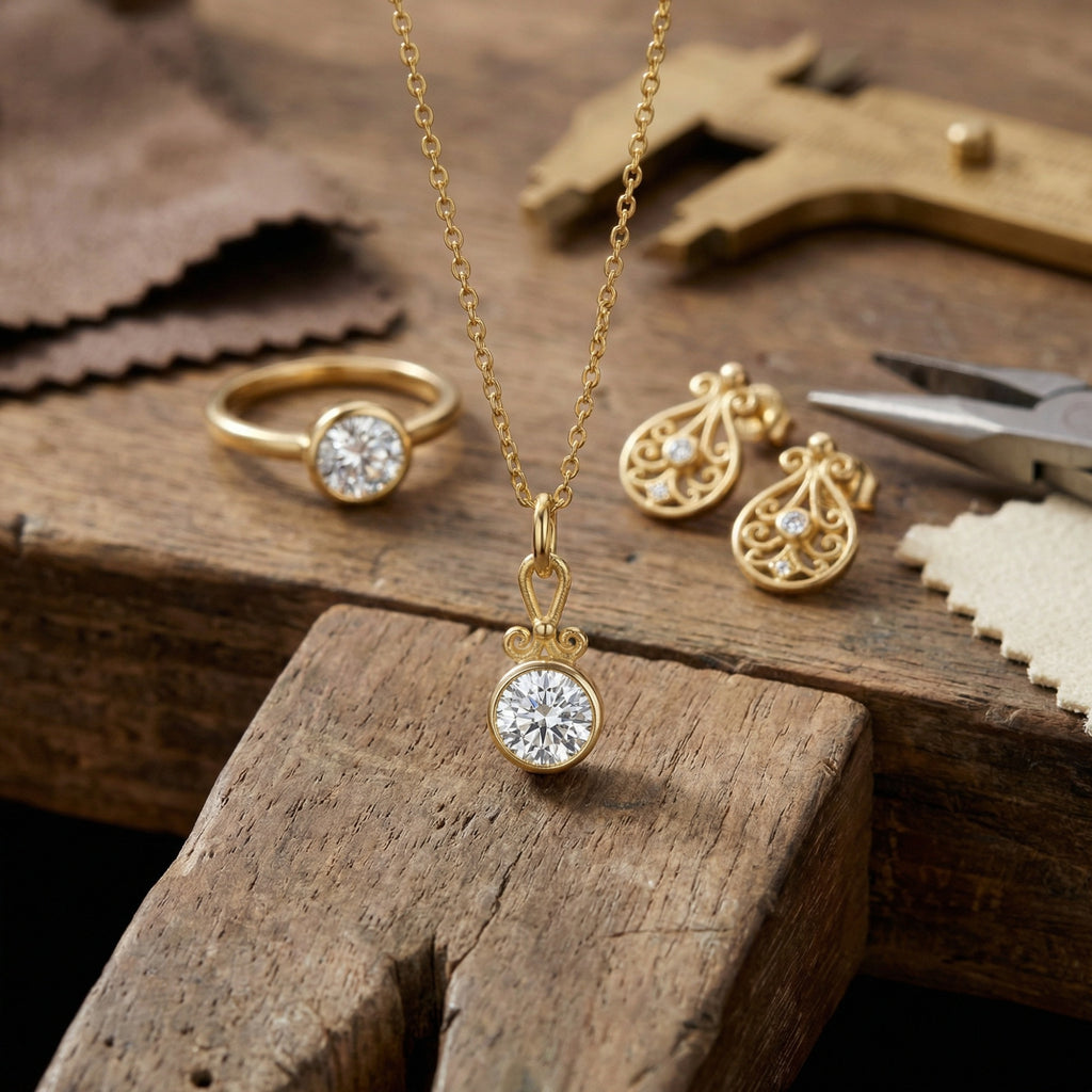 Fine white topaz necklace handmade in Turkey, 925 sterling silver gemstone jewelry, perfect gift for mom by Sultan