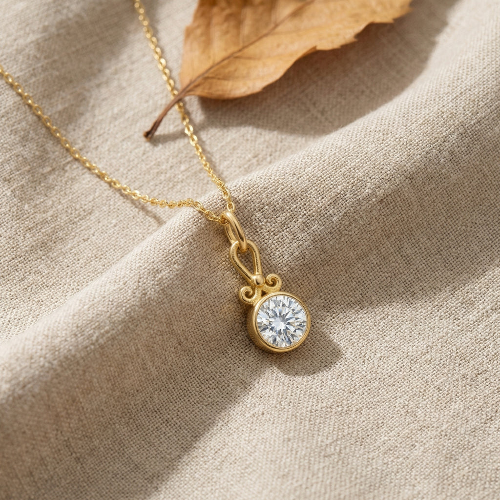 White topaz gemstone necklace in 925 silver, symbol of clarity and peace, handmade gift for her by artisan Sultan Bodrum