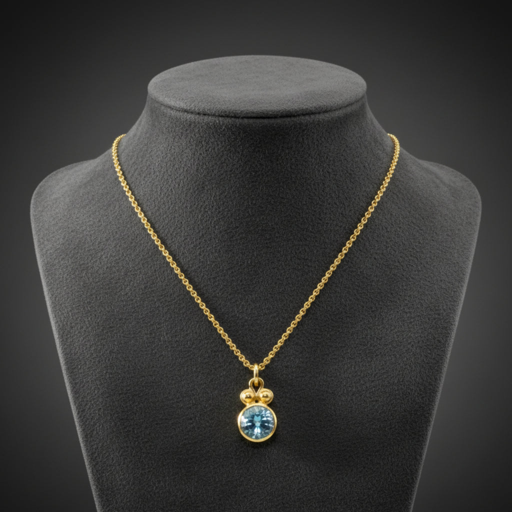 925 sterling silver blue topaz necklace - symbol of wisdom women's jewelry by designer Sultan