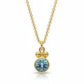 Blue topaz necklace handcrafted by Sultan Yılmaz in Bodrum - 925 sterling silver Turkish jewelry