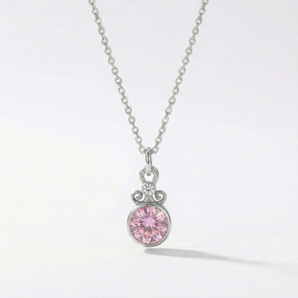 Turkish white pink topaz necklace by artisan Sultan, Bodrum gemstone jewelry in 925 silver, ancient-inspired modern design, perfect gift