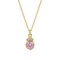 Handmade white and pink topaz necklace in 925 sterling silver, dual gemstone pendant by designer Sultan, Turkish artisan jewelry from Bodrum
