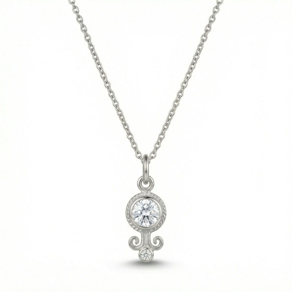 Handmade white topaz gemstone necklace 925 silver perfect gift for her Turkish designer jewelry by Sultan