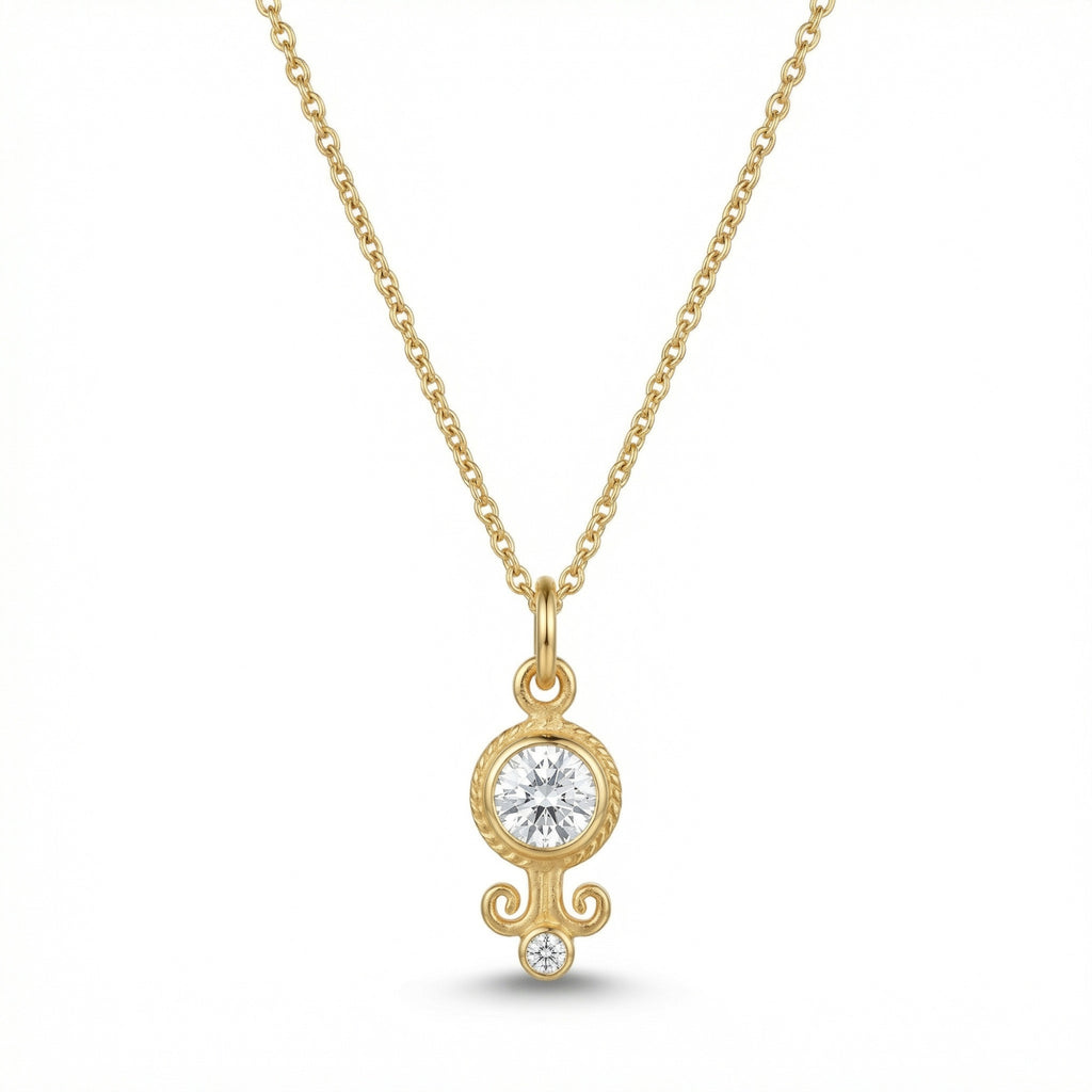 Handmade white topaz necklace in 925 sterling silver by Turkish designer jewelry atelier Sultan Bodrum 