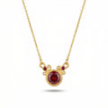 Handmade red topaz necklace in 925 sterling silver with 24K gold plating by Turkish designer Sultan from Bodrum atelier